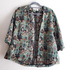 ZARA tapestry  jacket Medium  green